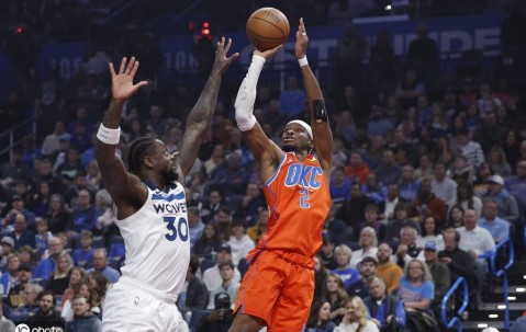 亚历山大40+6+6爱德华兹31分 雷霆擒狼豪取10连胜